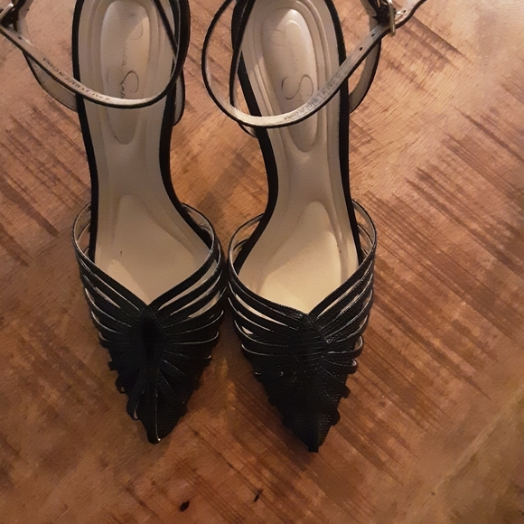Jessica Simpsin Black Strappy Women's Heels Size 9.5 - Picture 1 of 6